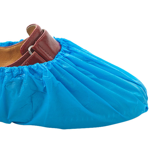 Genuine Disposable Blue Polyethylene Shoe Covers - 100 Pack